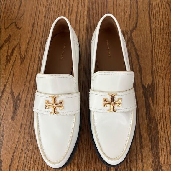 Tory Burch Everly Chunky Loafers with Gold Hardware white patent sz 11 - Picture 3 of 5